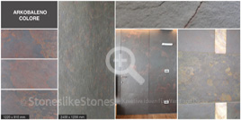 StoneslikeStones-Dünnschiefer: Buntschiefer-Steinfurnier Arcobaleno colore LB 1200 - 1,22 x 0,61 m