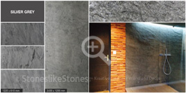 StoneslikeStones-Dünnschiefer: Glimmerschiefer-Steinfurnier Silver Grey LG 2500 - 1,22 x 0,61 m