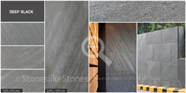 StoneslikeStones-Dünnschiefer: Glimmerschiefer-Steinfurnier Deep Black LG 2800 - 1,22 x 0,61 m