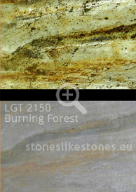 TTransluzenter Dünnschiefer: Steinfurnier transluzent LGT 2150 Burning Forest - 1,22 x 0,61 m, Sonderformate bitte erfragen
