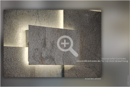 Wandverkleidung mit indirekter Beleuchtung - Dünnschiefer Argento, Detail - Arnaud Klein, Architekt, Frankreich - StoneslikeStones-Abb. 429-02