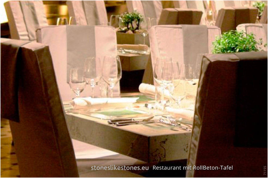 Restaurant mit RollBeton-Tafel von StoneslikeStones - 71155