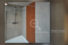 Duschbereich mit RollBeton und Rostdekor von StoneslikeStones, Abb. 23122