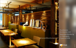 MSD-Holzdesignpaneel Plywood von StoneslikeStones in der Gastronomie - 00172