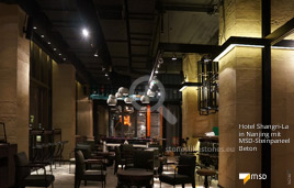 Loft-Ambiente in der Gastronomie mit MSD-Steinpaneel Beton - Hotel Shangi-La in Nanjing - 34230