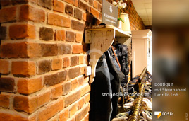 Ladenbau mit MSD-Steinpaneel Ladrillo Loft von StoneslikeStones – 01555