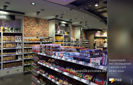 REWE-Supermarkt mit MSD-Steinpaneel Ladrillo Loft von StoneslikeStones - 04639