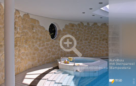 Gestaltung eines Schwimmbades mit dem Kunststeinpaneel Mamposteria –  StoneslikeStones 00032