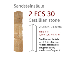 MSD-Kunststeinsäule von StoneslikeStones, kastilisch – Sandsteindesign – Best.-Nr. 2FCS 30A
