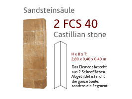MSD-Kunststeinsäule von StoneslikeStones, kastilisch Sandsteindesign – Best.-Nr. 2FCS 40