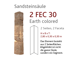 MSD-Kunststeinsäule von StoneslikeStones, Sandsteindesign, erdfarben – Best.-Nr. 2 FEC 30