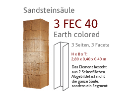 MSD-Kunststeinsäule von StoneslikeStones, Sandsteindesign, erdfarben – Best.-Nr. 3 FEC 40
