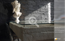 Modernes Raumdesign mit MSD-Steinpaneel Lascas und Beton-Tisch von StoneslikeStones – 10985