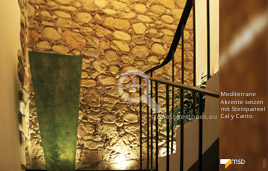 Treppenhaus mit dem MSD-Steinpaneel Cal y Canto von StoneslikeStones – 50853